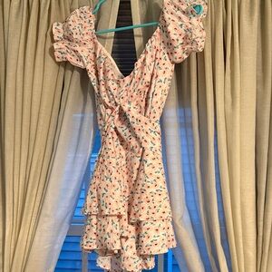 Source Unknown Pink Floral Skirt